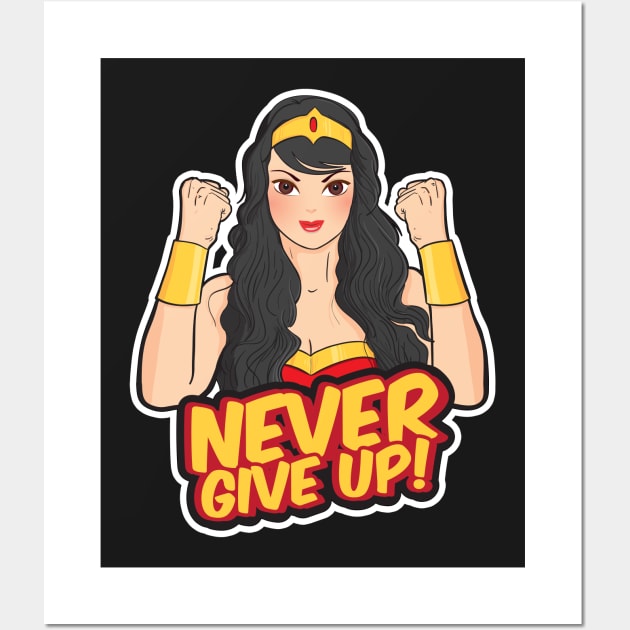 Never Give Up Wall Art by Plushism